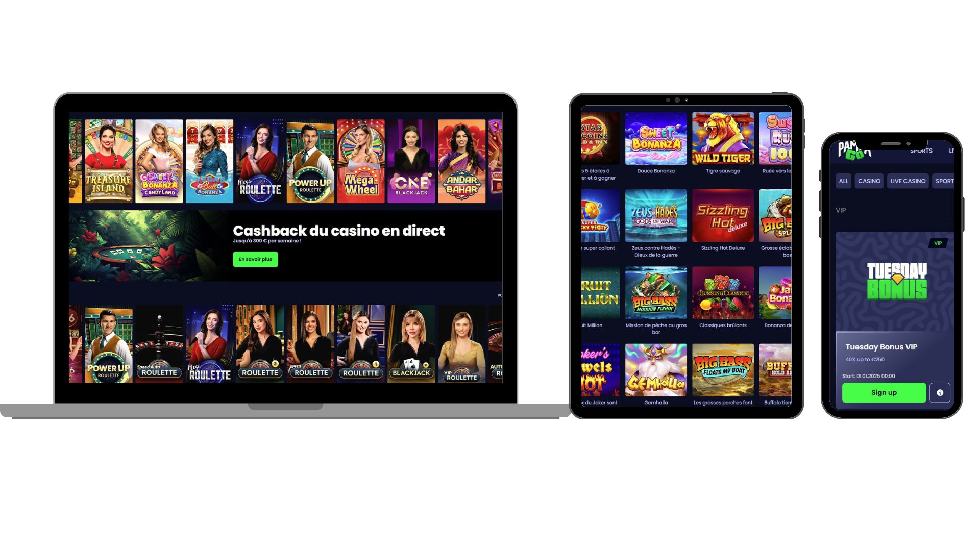 Pampago casino disponible sur mobile